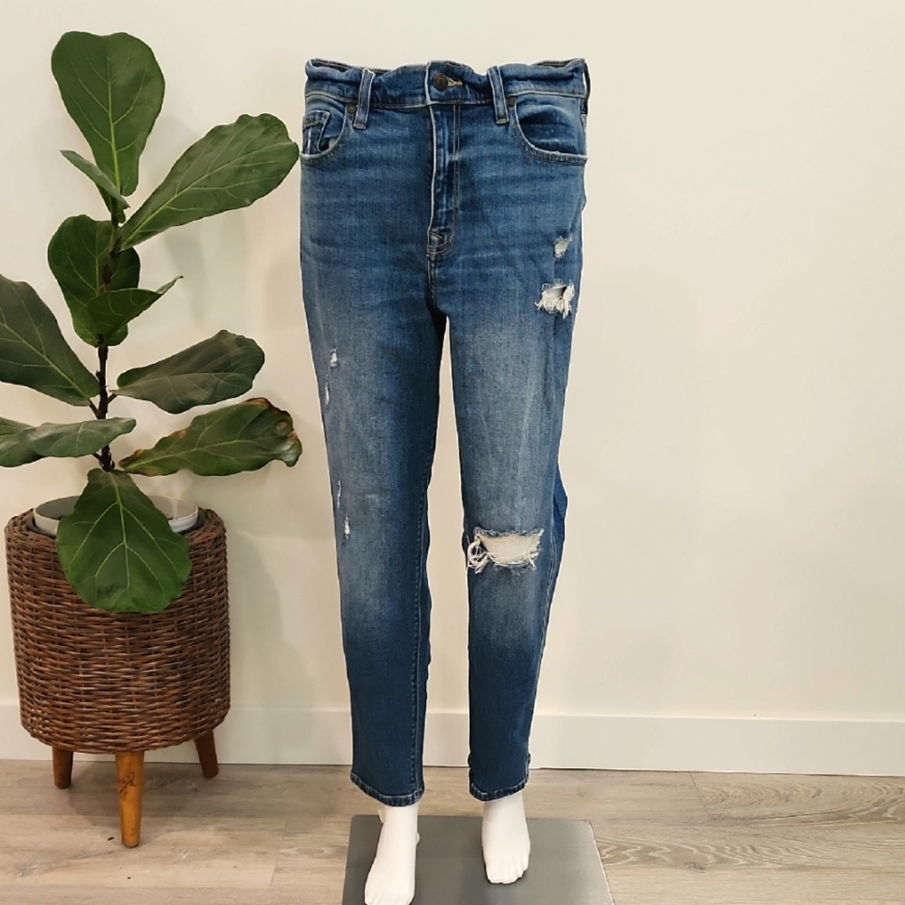 Eunina Distressed Blue Ankle Jeans
